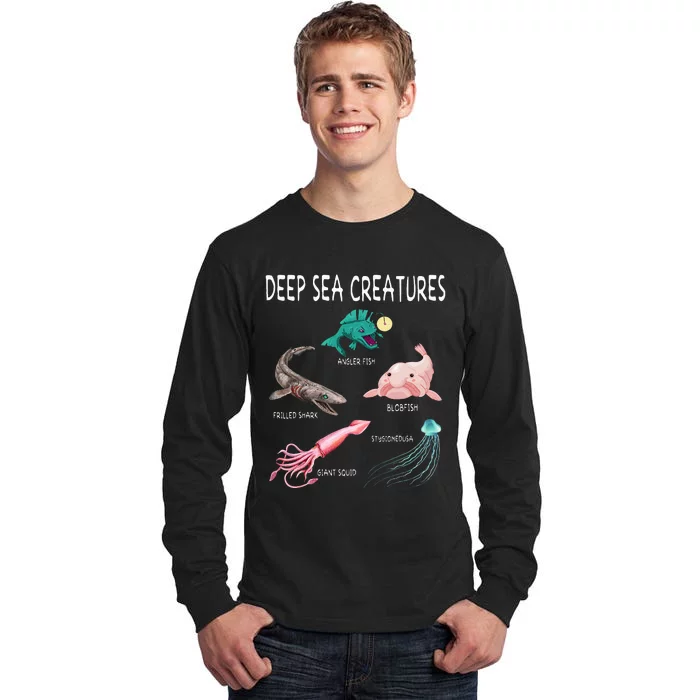 Deep Sea Creatures Educational Future Marine Biologist Tall Long Sleeve T-Shirt