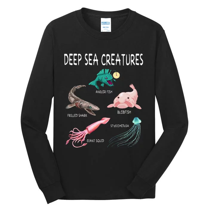 Deep Sea Creatures Educational Future Marine Biologist Tall Long Sleeve T-Shirt