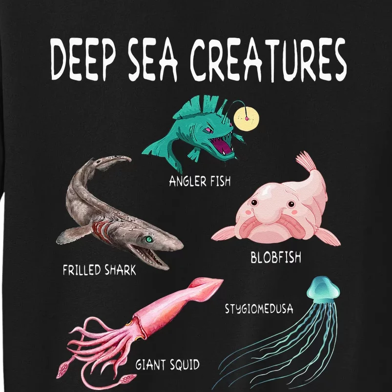 Deep Sea Creatures Educational Future Marine Biologist Tall Sweatshirt