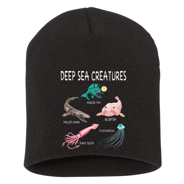 Deep Sea Creatures Educational Future Marine Biologist Short Acrylic Beanie