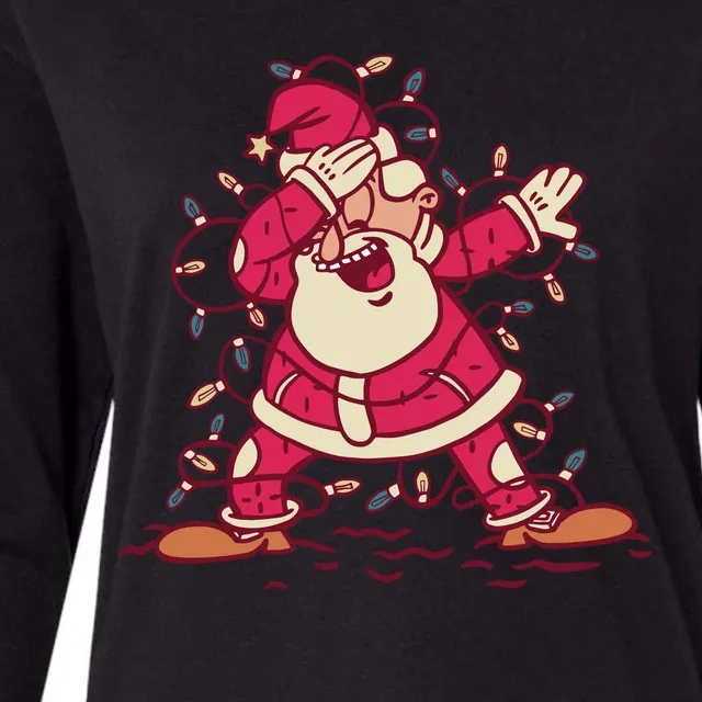 Dabbing Santa Cartoon Womens Cotton Relaxed Long Sleeve T-Shirt