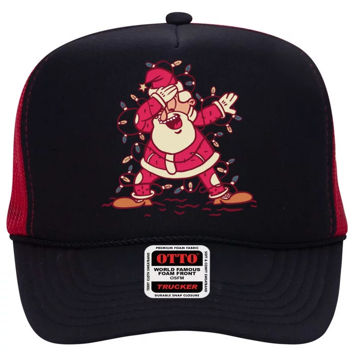 Dabbing Santa Cartoon High Crown Mesh Trucker Hat