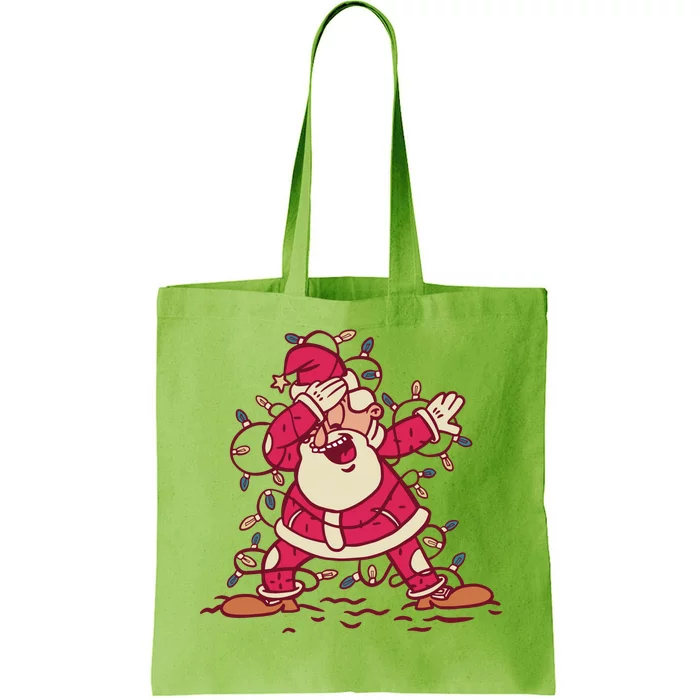 Dabbing Santa Cartoon Tote Bag