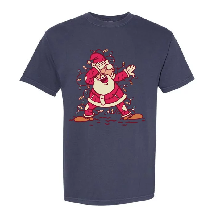 Dabbing Santa Cartoon Garment-Dyed Heavyweight T-Shirt