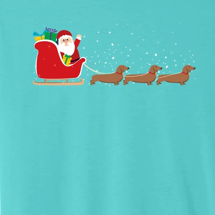 Dachshund Santa Christmas Sleigh Funny Dachshund Xmas Meaningful Gift ChromaSoft Performance T-Shirt