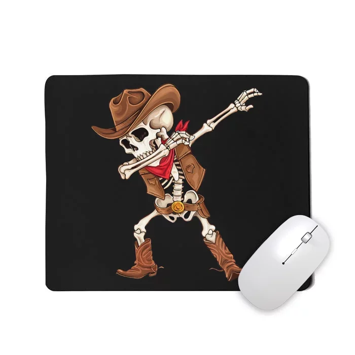 Dabbing Skeleton Cowboy Halloween Costume Gift Mousepad