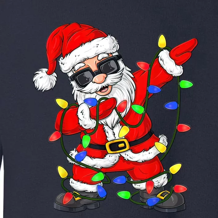 Dabbing Santa Claus Christmas Tree Lights Boys Dab Xmas Toddler Sweatshirt