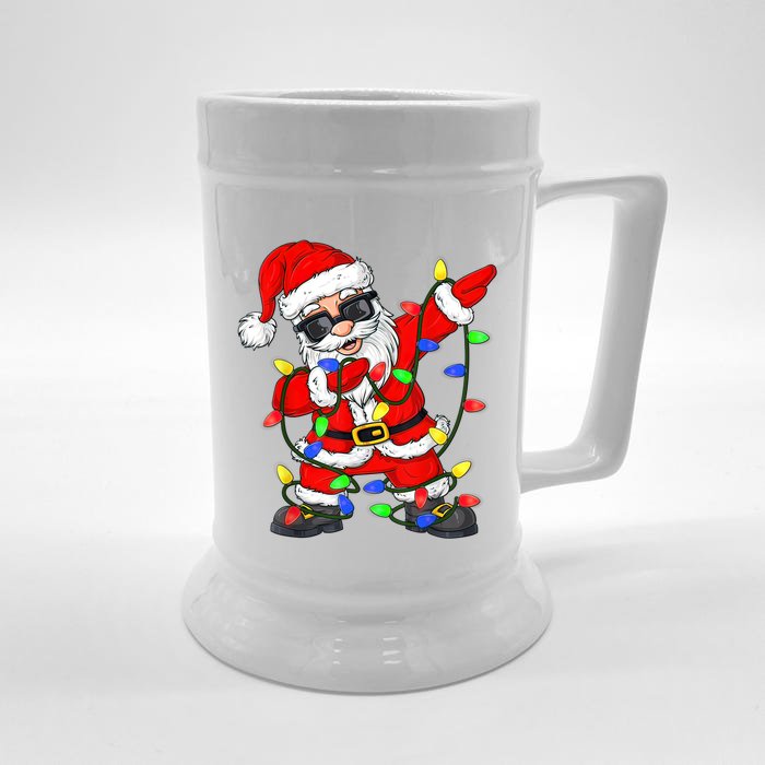 Dabbing Santa Claus Christmas Tree Lights Boys Dab Xmas Front & Back Beer Stein