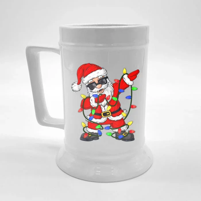 Dabbing Santa Claus Christmas Tree Lights Boys Dab Xmas Front & Back Beer Stein