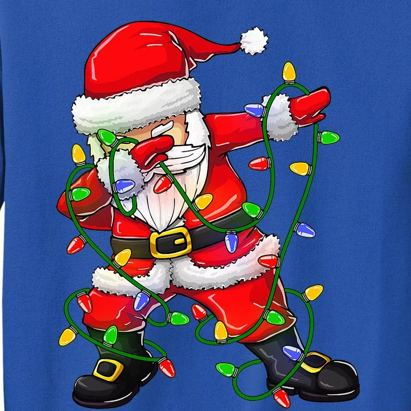 Dabbing Santa Christmas Tree Lights Tall Sweatshirt