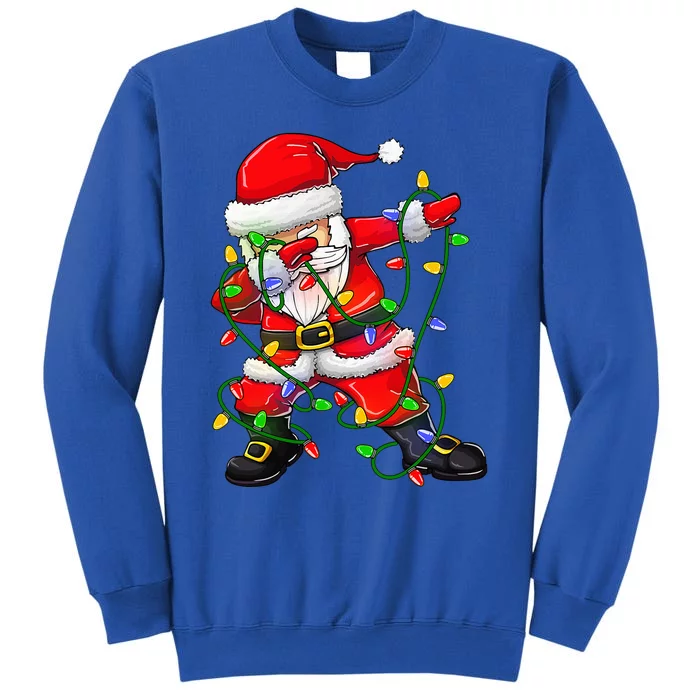 Dabbing Santa Christmas Tree Lights Tall Sweatshirt