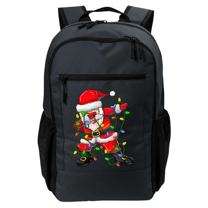 Dabbing Santa Christmas Tree Lights Daily Commute Backpack