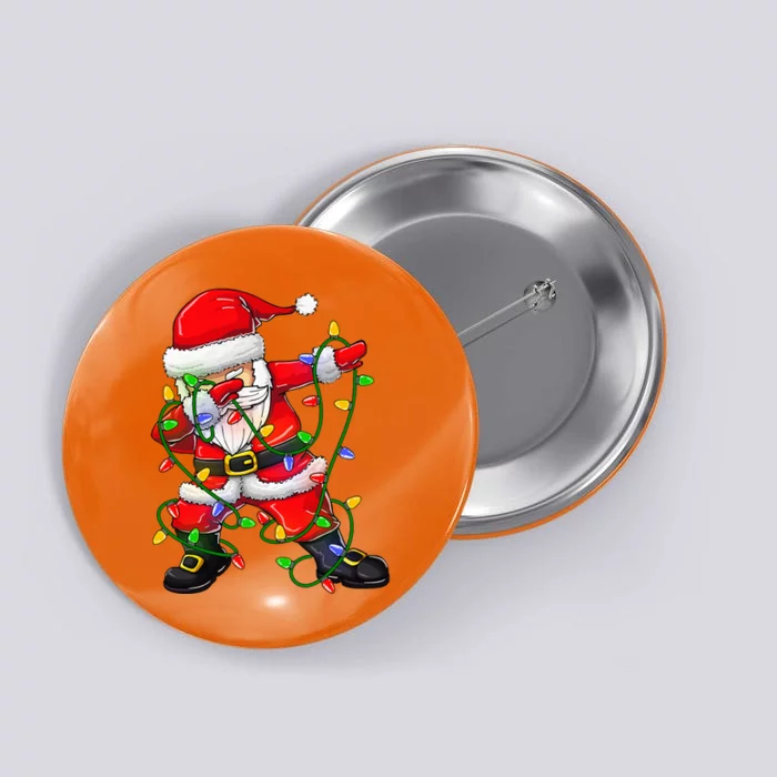 Dabbing Santa Christmas Tree Lights Button