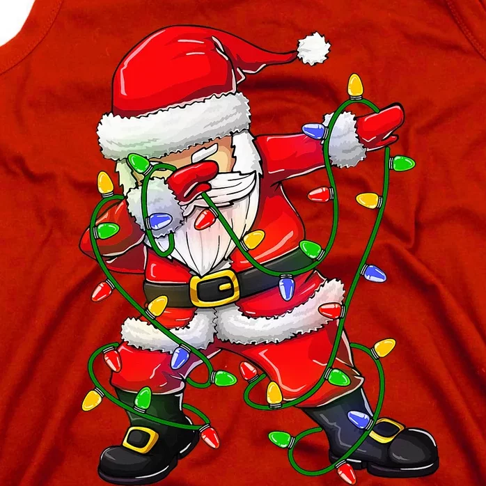 Dabbing Santa Christmas Tree Lights Tank Top