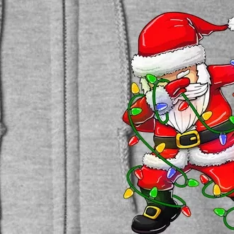 Dabbing Santa Christmas Tree Lights Full Zip Hoodie