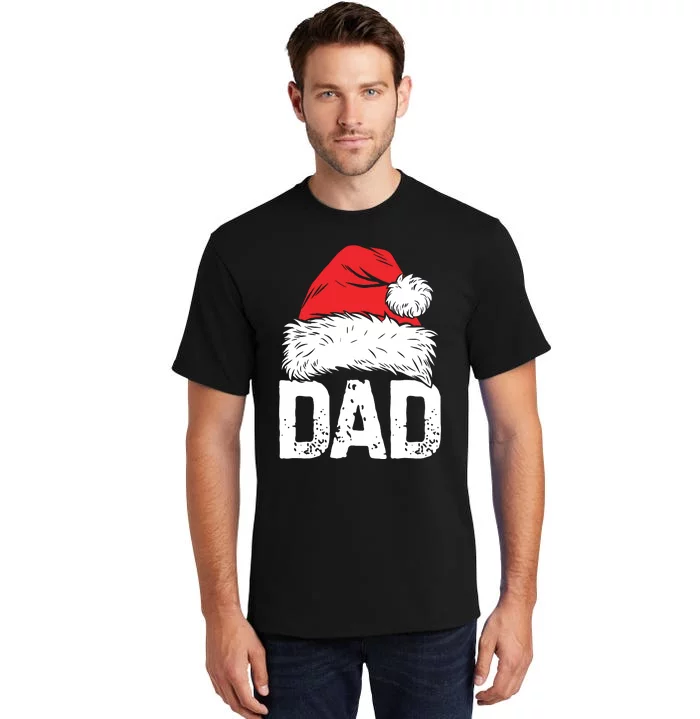 Dad Santa Christmas Family Matching Pajamas Papa Xmas Father Tall T-Shirt