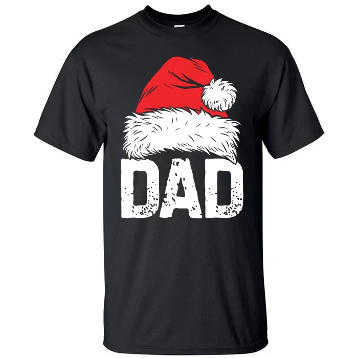 Dad Santa Christmas Family Matching Pajamas Papa Xmas Father Tall T-Shirt