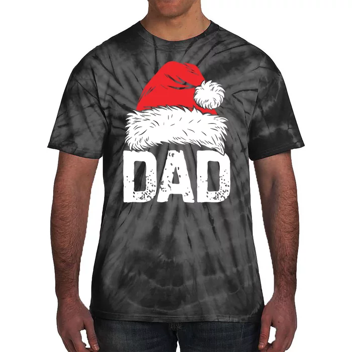 Dad Santa Christmas Family Matching Pajamas Papa Xmas Father Tie-Dye T-Shirt