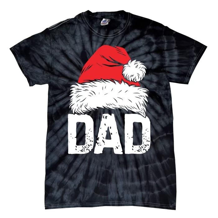 Dad Santa Christmas Family Matching Pajamas Papa Xmas Father Tie-Dye T-Shirt