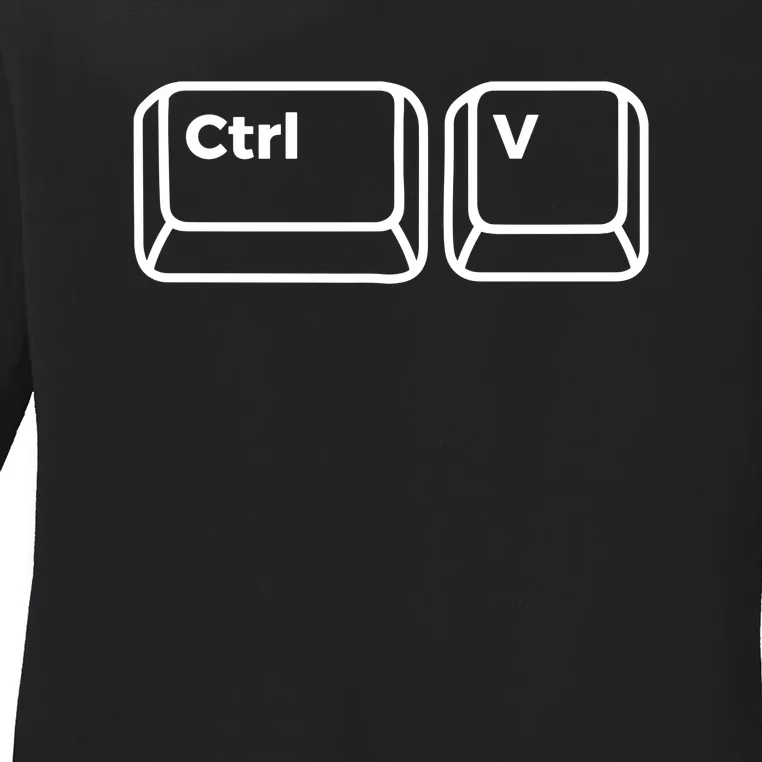 Daughter Son Ctrl V Copy And Paste Cute Ladies Long Sleeve Shirt