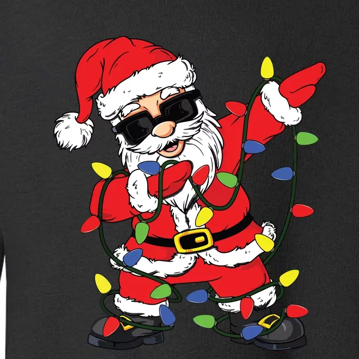 Dabbing Santa Claus Christmas Tree Lights Boy Dab Xmas Toddler Sweatshirt