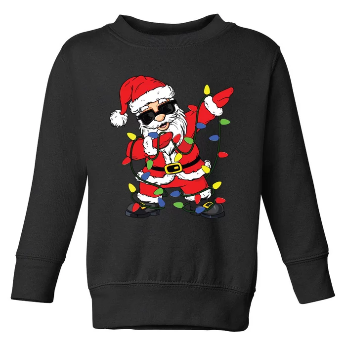 Dabbing Santa Claus Christmas Tree Lights Boy Dab Xmas Toddler Sweatshirt