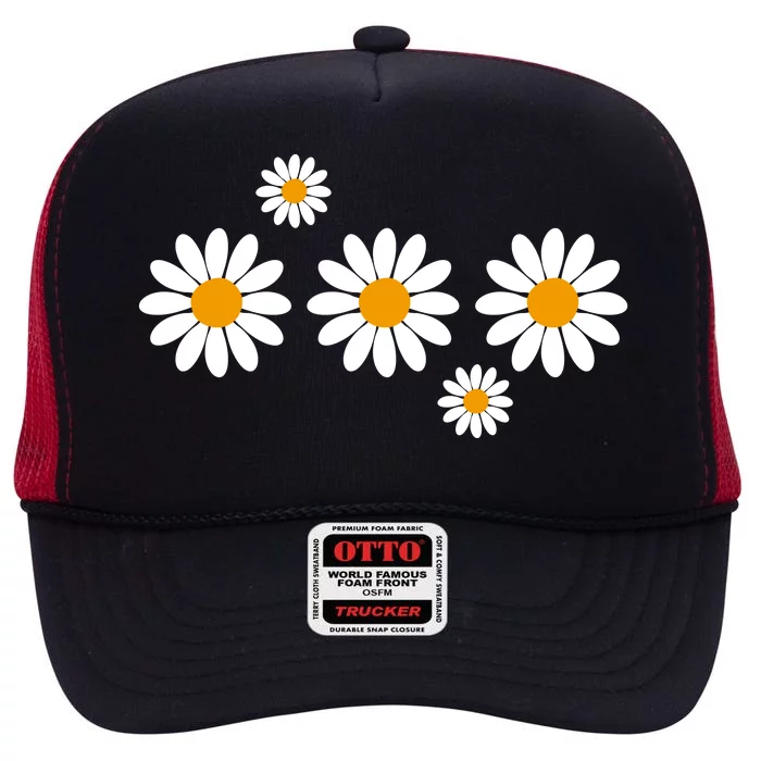 Daisy Spring Cute Floral High Crown Mesh Trucker Hat