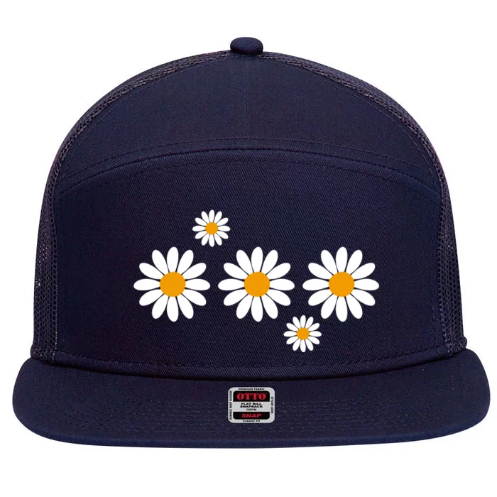 Daisy Spring Cute Floral 7 Panel Mesh Trucker Snapback Hat