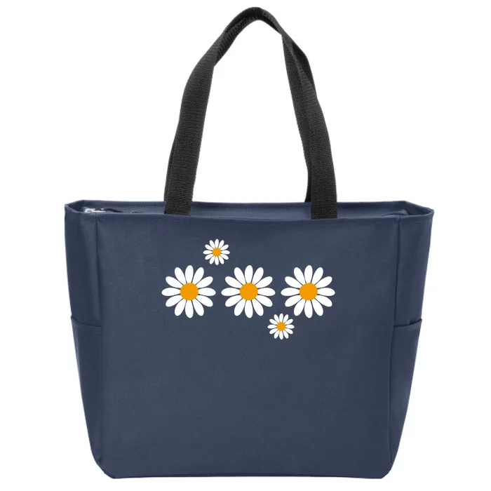 Daisy Spring Cute Floral Zip Tote Bag