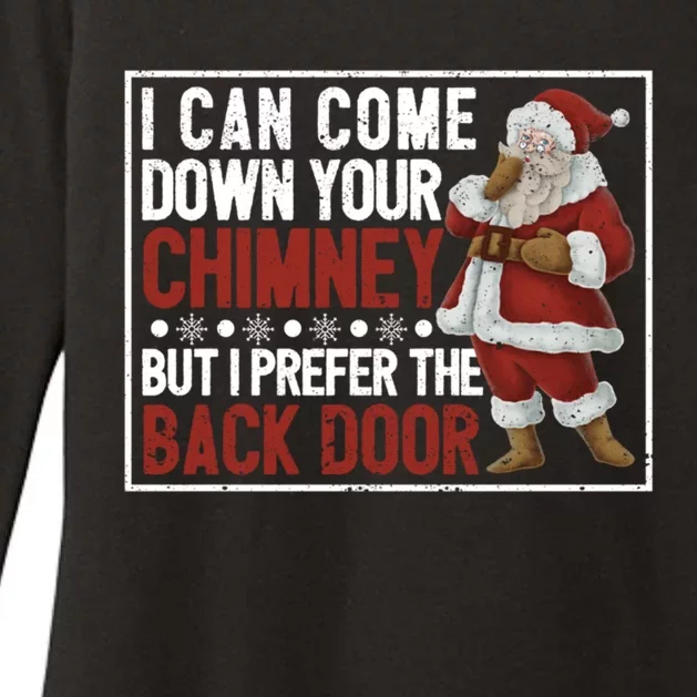 Dirty Santa Claus Jokes Xmas Pj I Can Come Down Your Chimney Meaningful Gift Womens CVC Long Sleeve Shirt