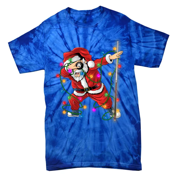 Dabbing Santa Claus Christmas Funny Pool Billiards Xmas Gift Tie-Dye T-Shirt