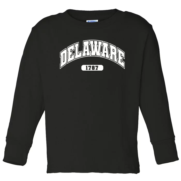 Delaware State Collegiate Style 1787 Toddler Long Sleeve Shirt