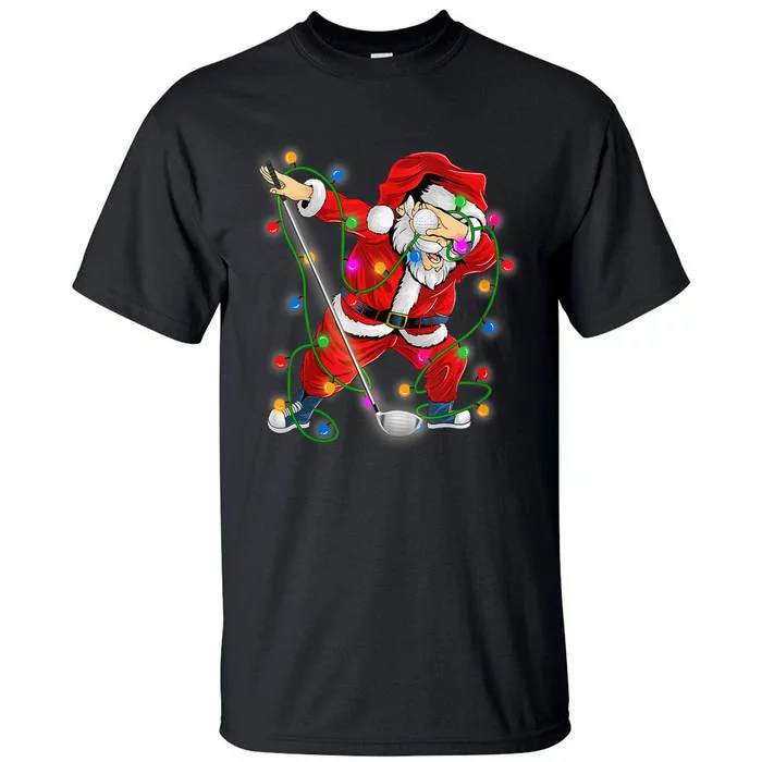 Dabbing Santa Claus Xmas Funny Golf Golfer Santa Tall T-Shirt