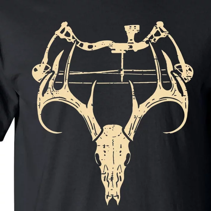 Deer Skull Compound Bow Retro Hunting Archery Dad Archer Tall T-Shirt