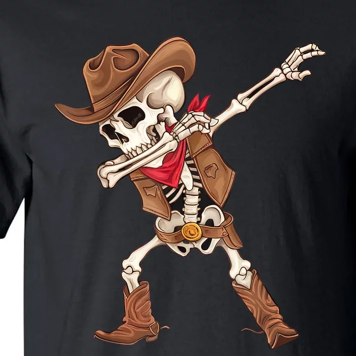 Dabbing Skeleton Cowboy Halloween Costume Tall T-Shirt