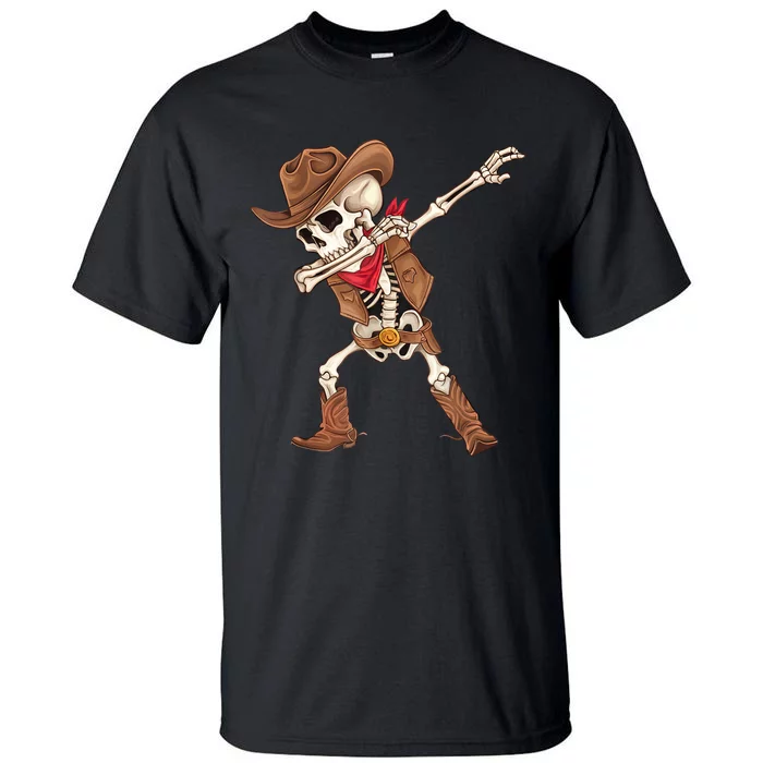 Dabbing Skeleton Cowboy Halloween Costume Tall T-Shirt