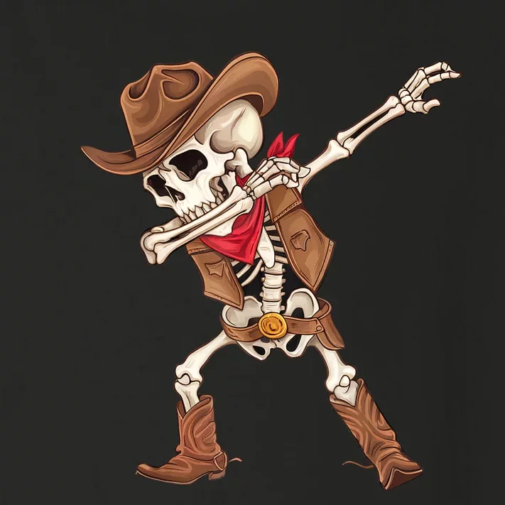 Dabbing Skeleton Cowboy Halloween Costume Toddler Long Sleeve Shirt