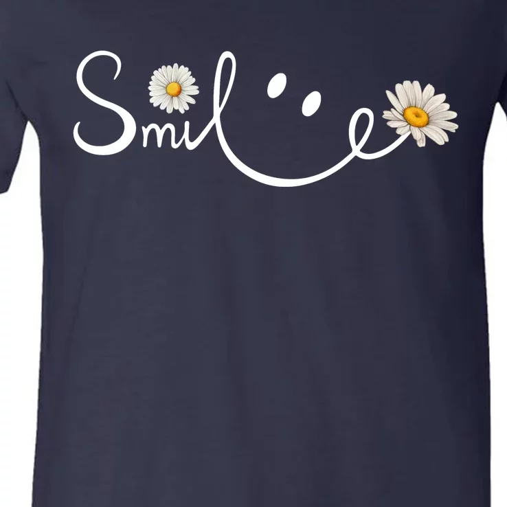 Daisy Smile Cute Gift V-Neck T-Shirt