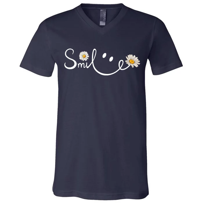 Daisy Smile Cute Gift V-Neck T-Shirt