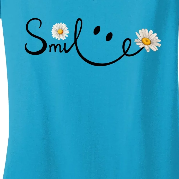 Daisy Smile Cute Gift Women's V-Neck T-Shirt