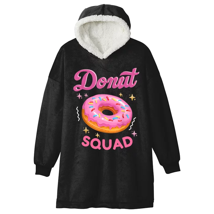 Donut Squad Cute Donut Sprinkle Lover Birthday Girl Party Hooded Wearable Blanket