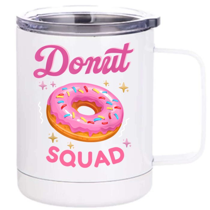 Donut Squad Cute Donut Sprinkle Lover Birthday Girl Party Front & Back 12oz Stainless Steel Tumbler Cup