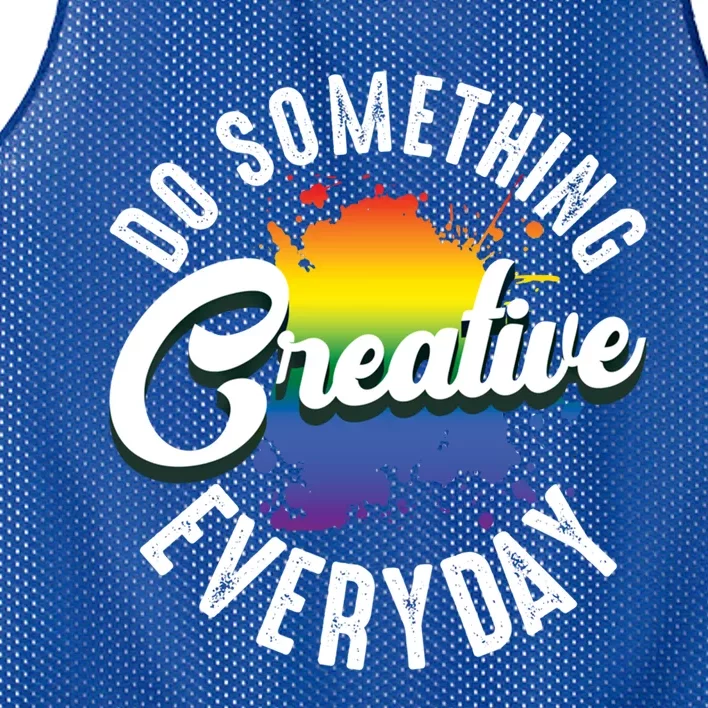 Do Something Creative Every Day Paint Splatter Creativity Gift Mesh Reversible Basketball Jersey Tank