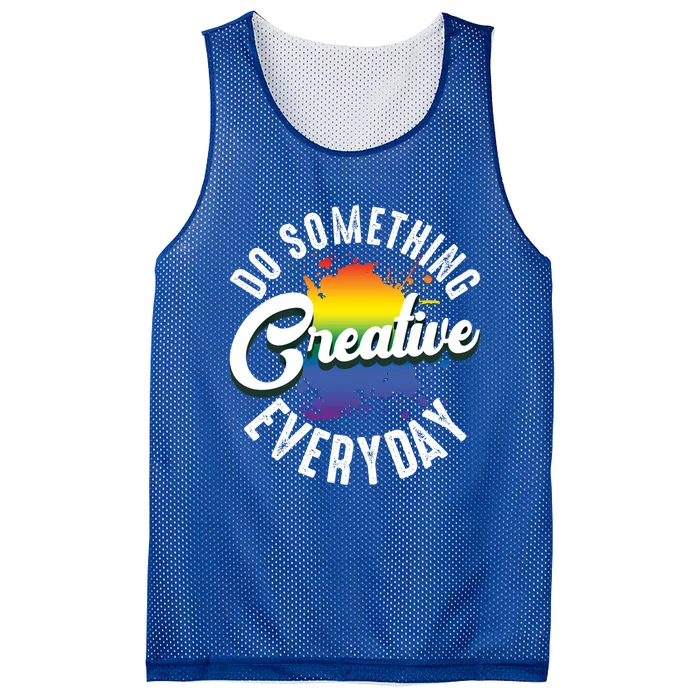 Do Something Creative Every Day Paint Splatter Creativity Gift Mesh Reversible Basketball Jersey Tank