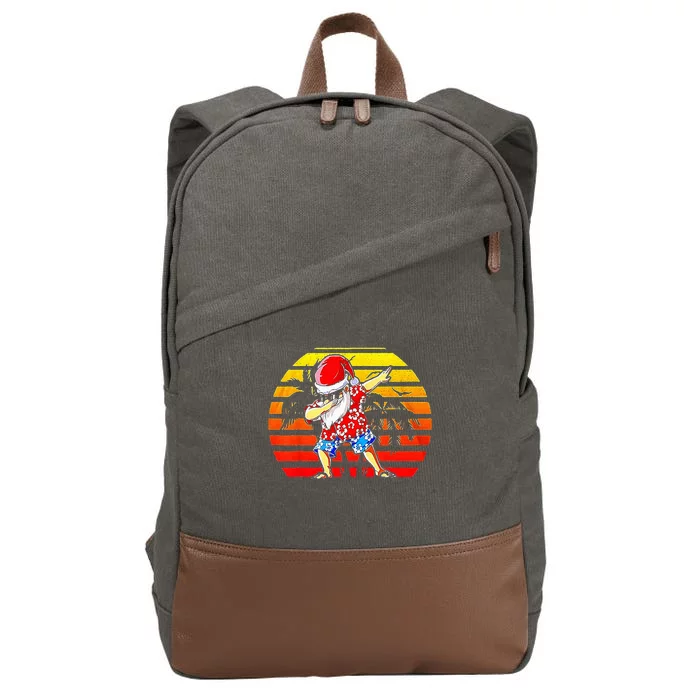 Dabbing Santa Christmas In July Hawaiian Xmas Dab Cotton Canvas Backpack