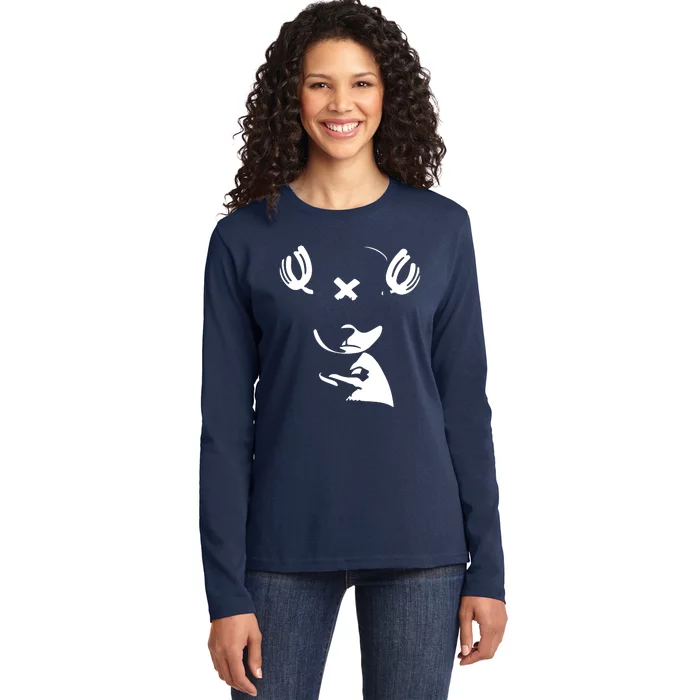 Deer Silhouette Chopper Ladies Long Sleeve Shirt