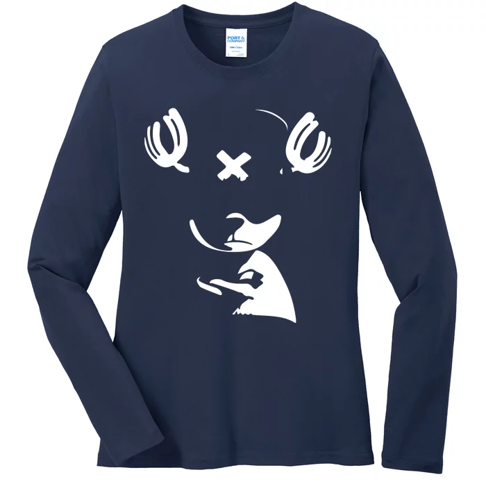 Deer Silhouette Chopper Ladies Long Sleeve Shirt