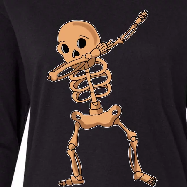 Dabbing Skeleton! Cool / Scary Halloween Skele Dab Dance Gift Womens Cotton Relaxed Long Sleeve T-Shirt