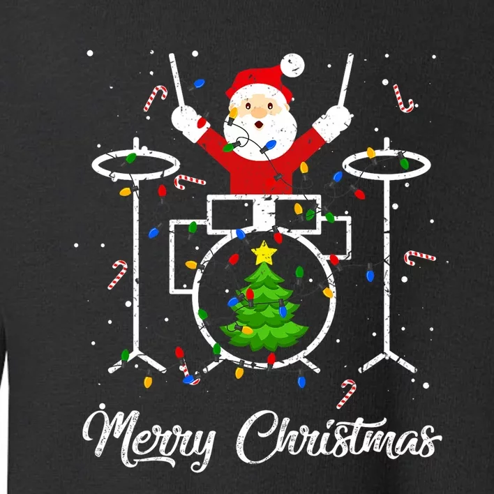 Drummer Santa Claus Merry Christmas Costume Drumming Toddler Sweatshirt