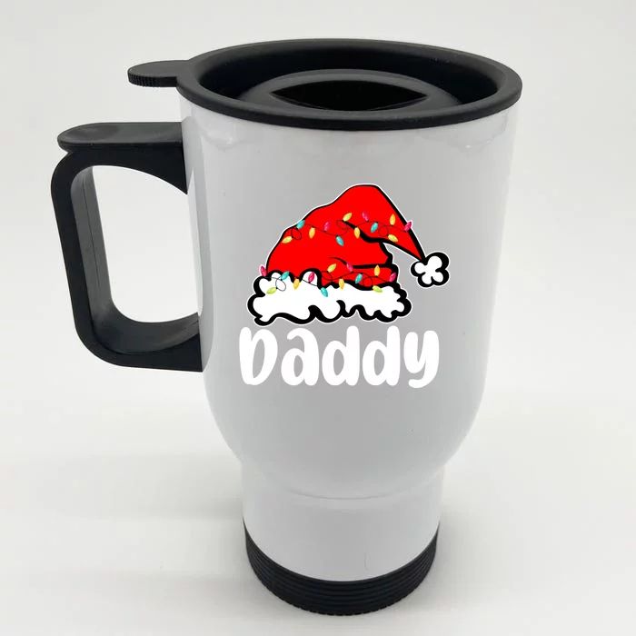 Daddy Santa Claus Hat Christmas Matching Family Group Pajama Cute Gift Front & Back Stainless Steel Travel Mug